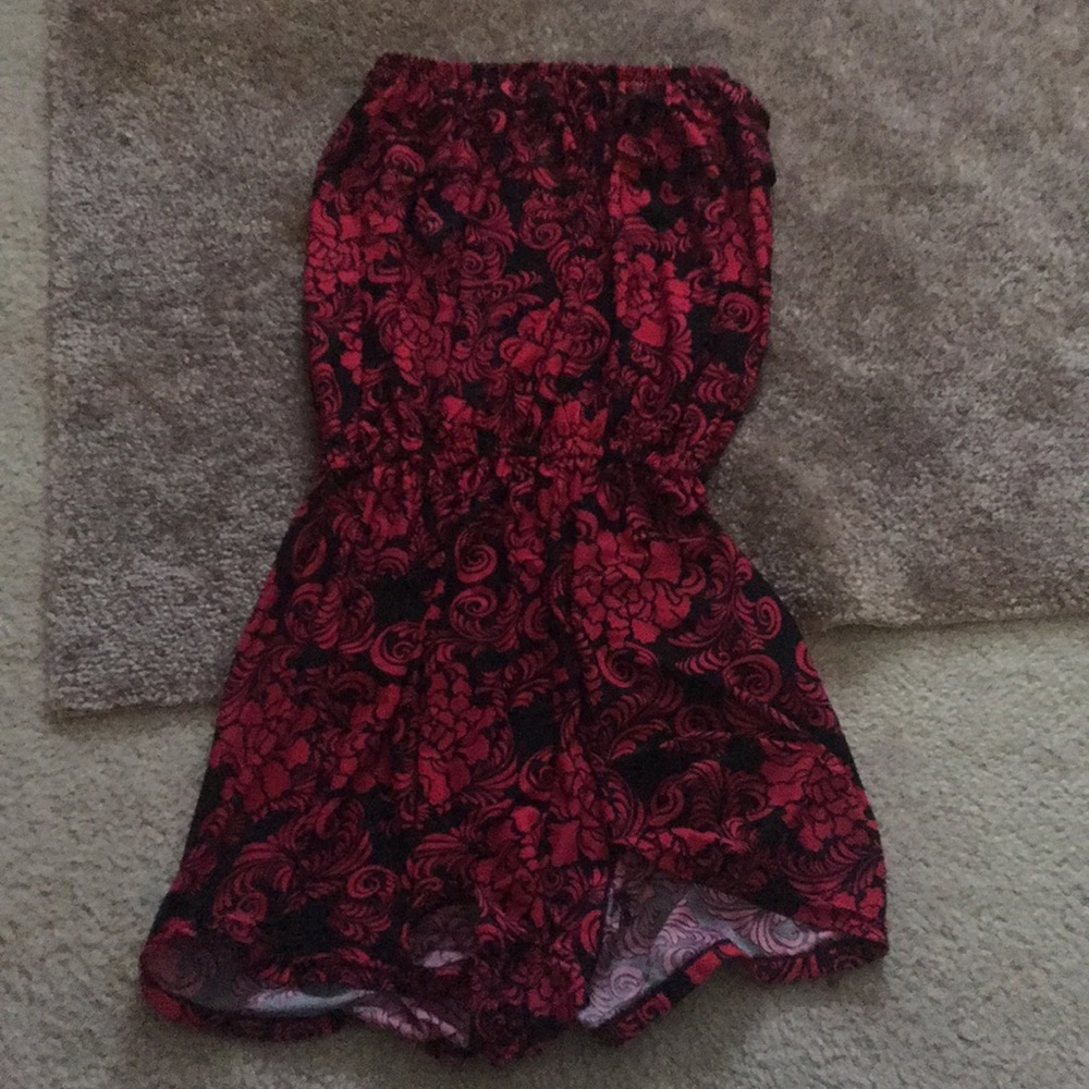 Pink and black romper